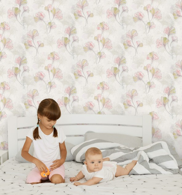 نمونه اجرا شده کاغذدیواری گلدار کد 8043