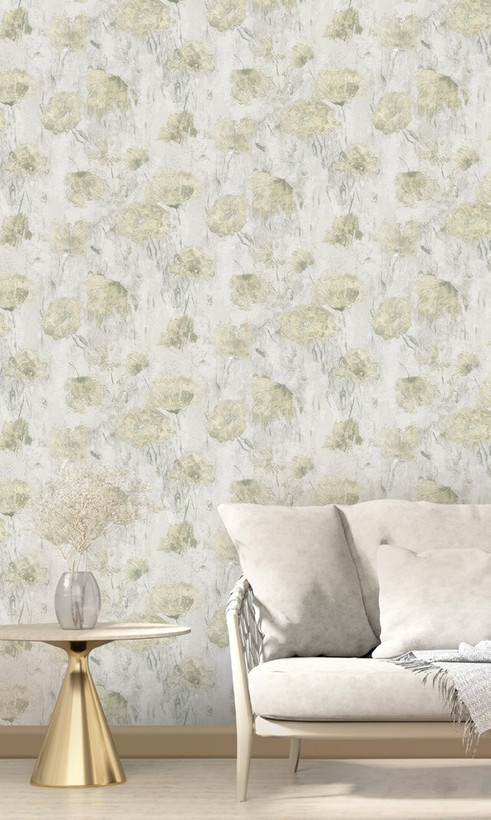 نمونه اجرا شده کاغذدیواری پتینه گلدار کد 8078