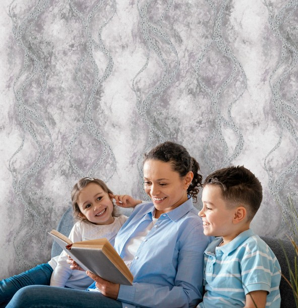 نمونه اجراشده کاغذدیواری طرح انتزاعی کد 8082