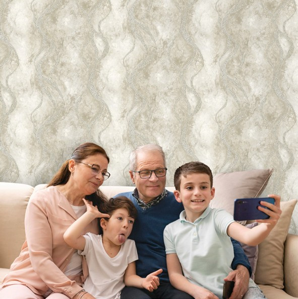 نمونه اجراشده کاغذدیواری طرح انتزاعی کد 8086