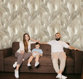 نمونه اجرا شده کاغذدیواری طرح برگ کد 8091