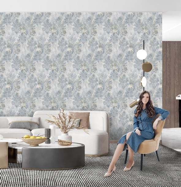 نمونه اجرا شده کاغذدیواری طرح داماسک کد 8111