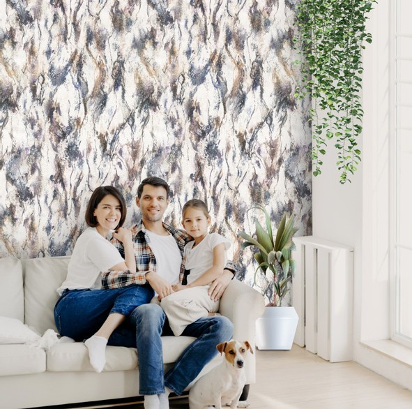 اجرای کاغذ دیواری طرح انتزاعی کد ۸۱۴۳